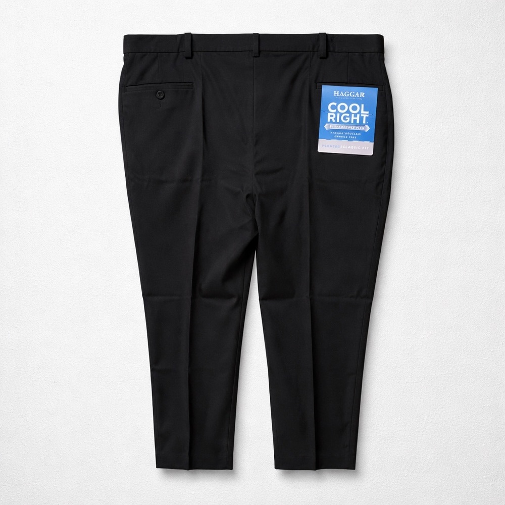 Haggar Black Men's Dress Pants 48x30 nwt retail $80 - Picture 2 of 4